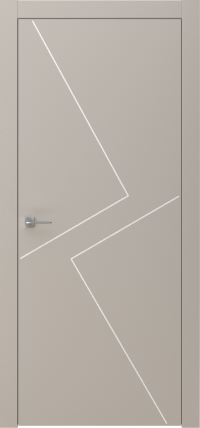 Межкомнатная дверь GRAFICA 2 Cтоун белый в цвете Мускат софт без стекла