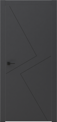 Межкомнатная дверь GRAFICA 2 стоун чёрный в цвете Маренго софт без стекла
