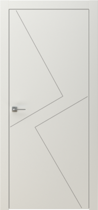 Межкомнатная дверь GRAFICA 2 Cтоун серый в цвете Айвори Софт без стекла
