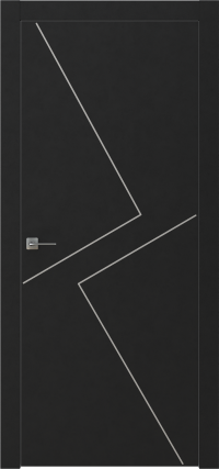 Межкомнатная дверь GRAFICA 2 Cтоун серый в цвете Чёрный софт без стекла