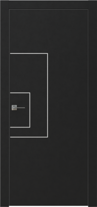 Межкомнатная дверь GRAFICA 1 Cтоун белый в цвете Чёрный софт без стекла