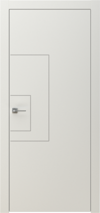 Межкомнатная дверь GRAFICA 1 Cтоун серый в цвете Айвори Софт без стекла