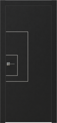 Межкомнатная дверь GRAFICA 1 Cтоун серый в цвете Чёрный софт без стекла