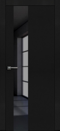 Межкомнатная дверь ПО LOFT 8  в цвете Чёрный Агат со стеклом Стекло Черное AGS