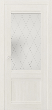 Межкомнатная дверь QS2 в цвете Альба  со стеклом стекло №2 белое НЕВА