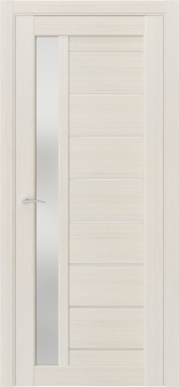 Межкомнатная дверь QX1 в цвете Орех милдау  со стеклом Сатинат Белый