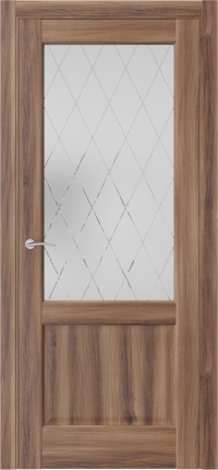 Межкомнатная дверь QXS2 в цвете Онтарио  со стеклом стекло №2 белое НЕВА