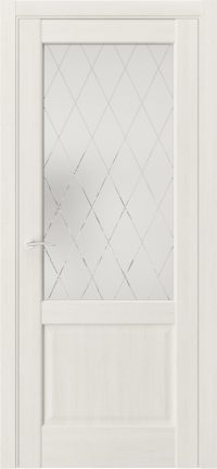 Межкомнатная дверь QXS2 в цвете Альба  со стеклом стекло №2 белое НЕВА