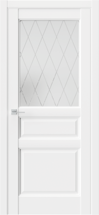 Межкомнатная дверь SE 8 в цвете Emlayer белый со стеклом стекло №2 белое НЕВА