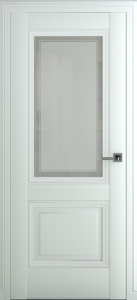 Межкомнатная дверь ПО Венеция В3 в цвете Белый матовый  без стекла