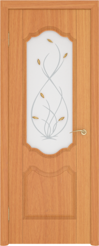 Межкомнатная дверь ПО Орхидея в цвете Миланский орех  со стеклом Сатинат и витраж НЕВА