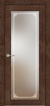 Межкомнатная дверь ПО Elegance 1 в цвете Дуб бурый со стеклом П-261