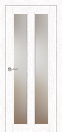 Межкомнатная дверь ПО Elegance 7 в цвете Дуб белоснежный со стеклом Сатинат Белый