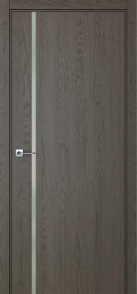 Межкомнатная дверь ПО BASE 1/1 вертикальное направление в цвете Дуб Ридж со стеклом RAY белый