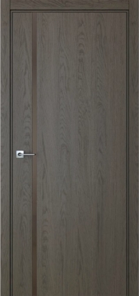 Межкомнатная дверь ПО BASE 1/1 вертикальное направление в цвете Дуб Ридж со стеклом RAY бронза