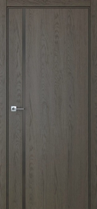 Межкомнатная дверь ПО BASE 1/1 вертикальное направление в цвете Дуб Ридж со стеклом RAY серый