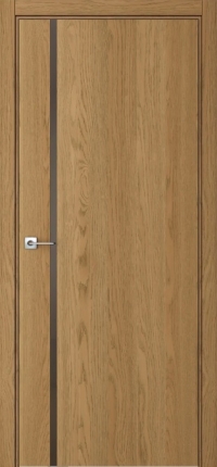 Межкомнатная дверь ПО BASE 1/1 вертикальное направление в цвете Дуб Клэй со стеклом RAY бронза