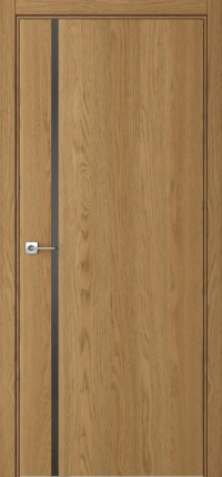 Межкомнатная дверь ПО BASE 1/1 вертикальное направление в цвете Дуб Клэй со стеклом RAY серый