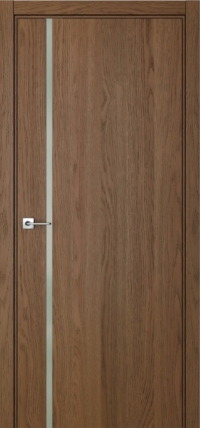 Межкомнатная дверь ПО BASE 1/1 вертикальное направление в цвете Дуб Кейв со стеклом RAY белый