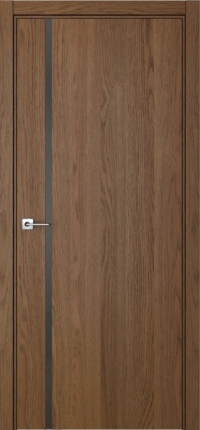 Межкомнатная дверь ПО BASE 1/1 вертикальное направление в цвете Дуб Кейв со стеклом RAY серый