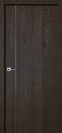 Межкомнатная дверь ПО BASE 1/1 вертикальное направление в цвете Дуб Рут со стеклом RAY серый