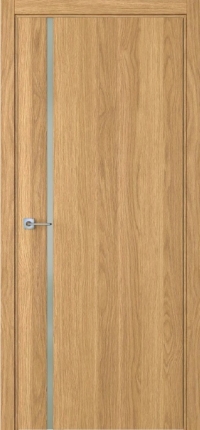 Межкомнатная дверь ПО BASE 1/1 вертикальное направление в цвете Дуб натуральный  со стеклом RAY белый