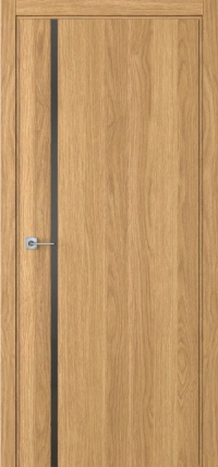 Межкомнатная дверь ПО BASE 1/1 вертикальное направление в цвете Дуб натуральный  со стеклом RAY серый
