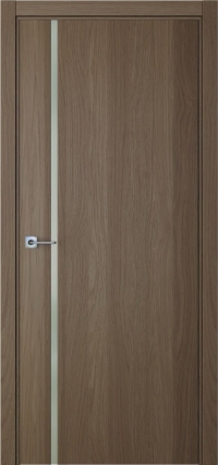Межкомнатная дверь ПО BASE 1/1 вертикальное направление в цвете Дуб каменный со стеклом RAY белый