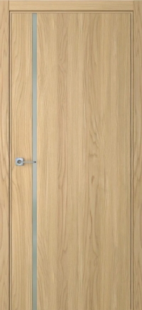 Межкомнатная дверь ПО BASE 1/1 вертикальное направление в цвете Дуб Грано со стеклом RAY белый