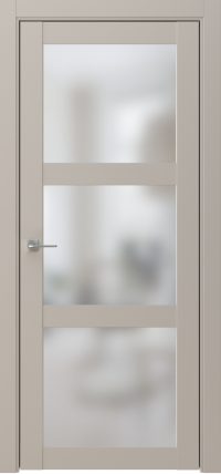 Межкомнатная дверь ПО Base 6 в цвете Мускат софт со стеклом Триплекс
