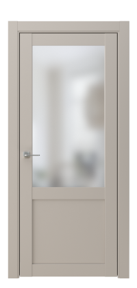 Межкомнатная дверь ПО BASE 4 в цвете Грэй софт со стеклом Сатинат Белый