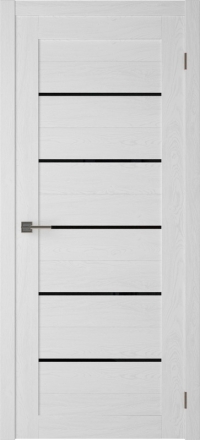 Межкомнатная дверь ПО SMART X 22 в цвете white ash со стеклом BLACK STAR