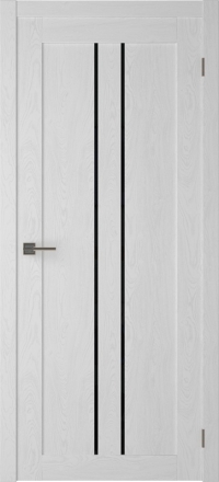 Межкомнатная дверь ПО SMART X 24 в цвете white ash со стеклом BLACK STAR