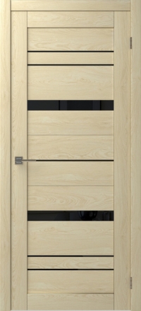 Межкомнатная дверь ПО SMART QX 1 в цвете Maple Cream со стеклом Чёрный лакобель