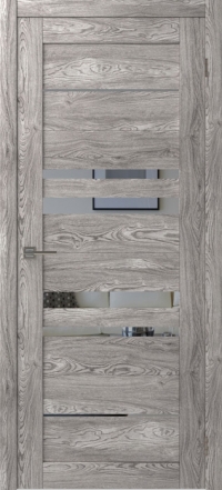 Межкомнатная дверь ПО SMART QX 3 в цвете Maple Grey со стеклом Mirox grey