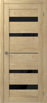 Межкомнатная дверь ПО SMART QX 5 в цвете Maple Ecru со стеклом Чёрный лакобель