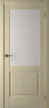 Межкомнатная дверь ПО OVI 2 в цвете Maple Cream со стеклом Crystal