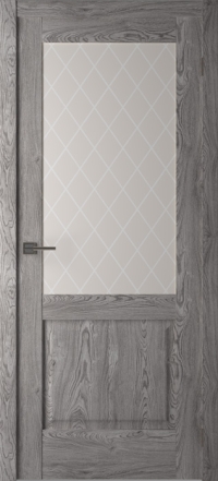 Межкомнатная дверь ПО OVI 2 в цвете Maple Grey со стеклом Crystal