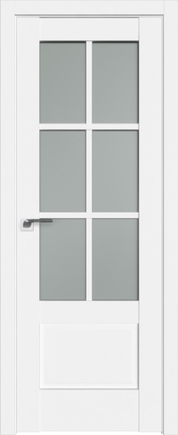 Межкомнатная дверь ПО SOLO 5 в цвете white ash со стеклом Matelux