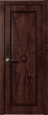 Межкомнатная дверь ПГ RIMINI 1 с патиной в цвете kedar brown без стекла