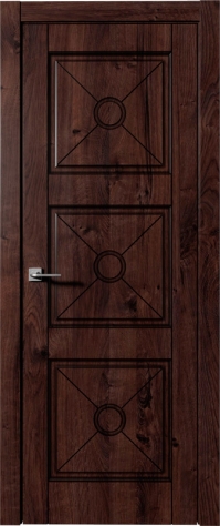 Межкомнатная дверь ПГ RIMINI 3 с патиной в цвете kedar brown без стекла