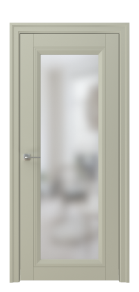 Межкомнатная дверь ПО ALFA 1 в цвете Капучино со стеклом Сатинат Белый