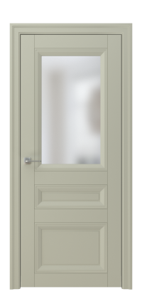Межкомнатная дверь ПО ALFA 3 в цвете Капучино со стеклом Сатинат Белый