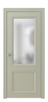 Межкомнатная дверь ПО OMEGA 2 в цвете Капучино со стеклом Сатинат Белый