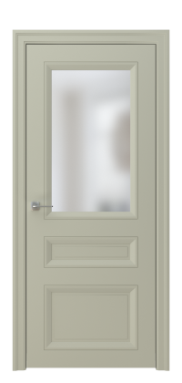 Межкомнатная дверь ПО OMEGA 3 в цвете Капучино со стеклом Сатинат Белый
