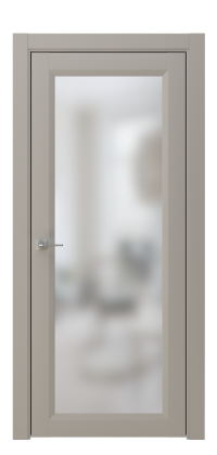 Межкомнатная дверь ПО NEO 1 в цвете Грэй софт со стеклом Сатинат Белый