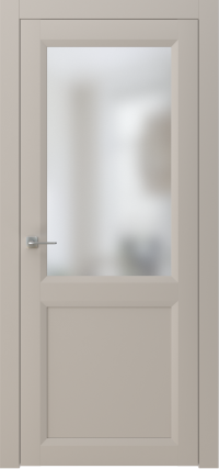 Межкомнатная дверь ПО NEO 2 в цвете Мускат софт со стеклом Сатинат Белый