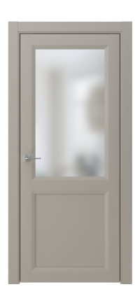 Межкомнатная дверь ПО NEO 2 в цвете Грэй софт со стеклом Сатинат Белый