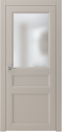 Межкомнатная дверь ПО NEO 3 в цвете Мускат софт со стеклом Сатинат Белый