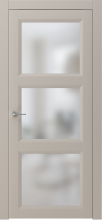 Межкомнатная дверь ПО NEO 4 в цвете Мускат софт со стеклом Сатинат Белый